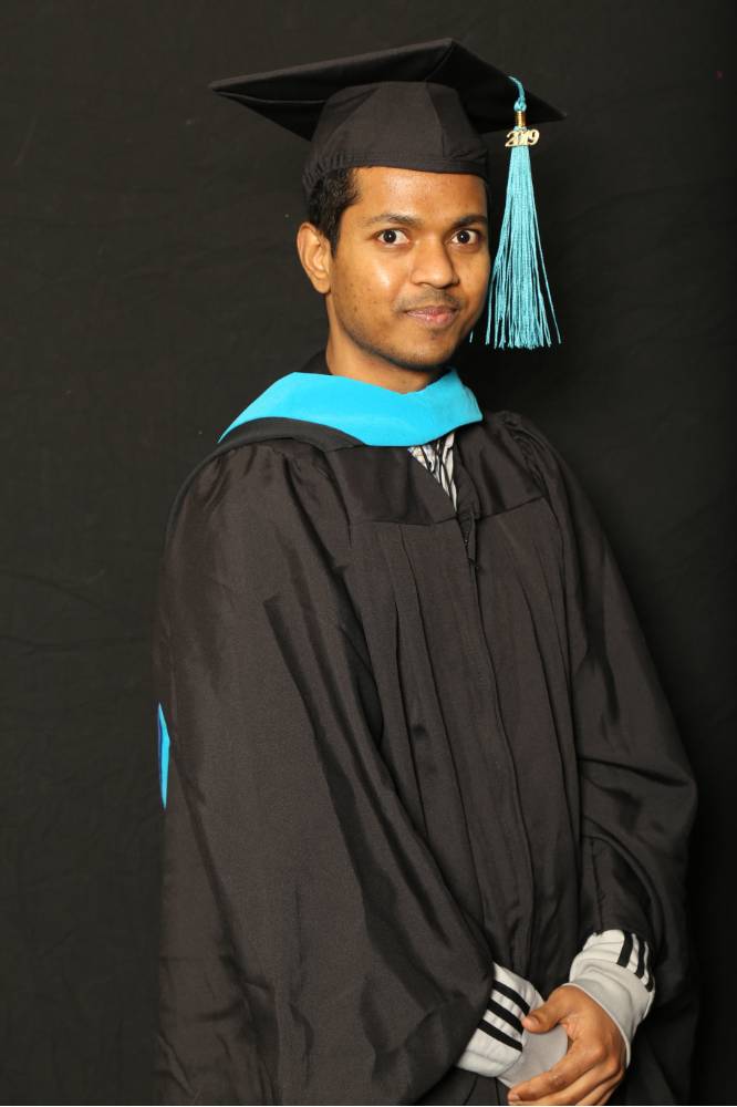graduate student with cap and gown